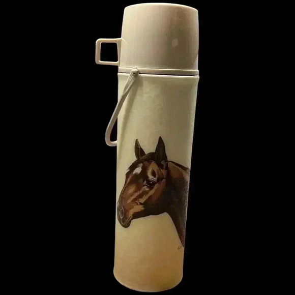 Vintage Horse Head Thermos Canister Gillian DuPont Estate Signed GG Gordon Grand - Picture 2 of 13